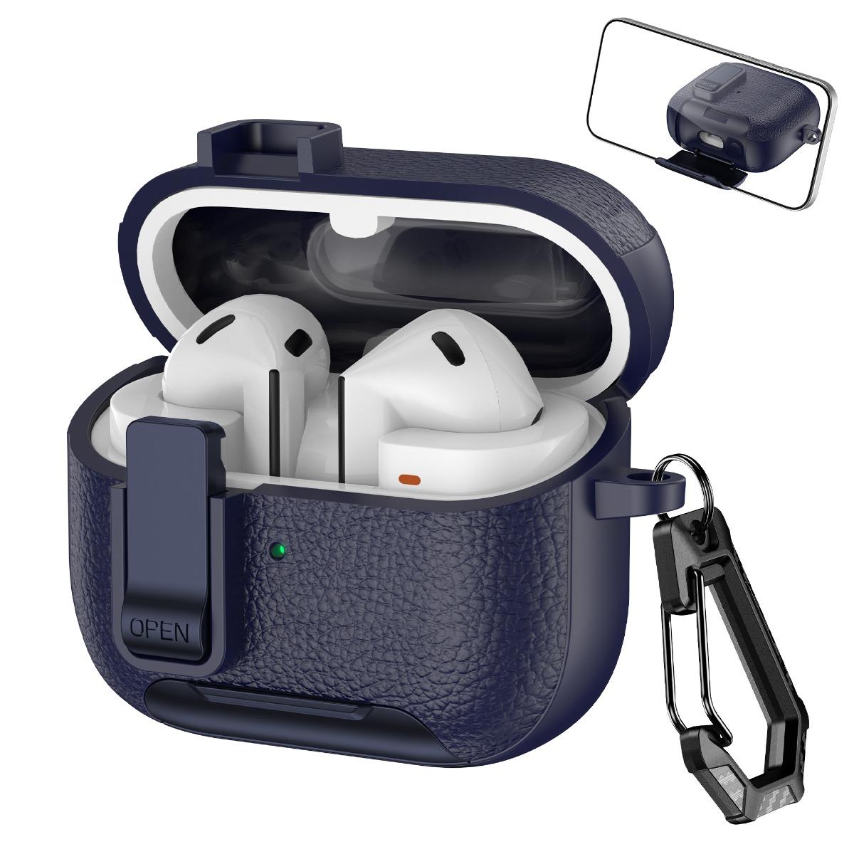 Nouveau verrou de sécurité en cuir avec support de téléphone pour étui pour écouteurs Bluetooth sans fil Samsung Galaxy Buds 3 FE ou Buds 3 Pro For Galaxy Buds3 Pro