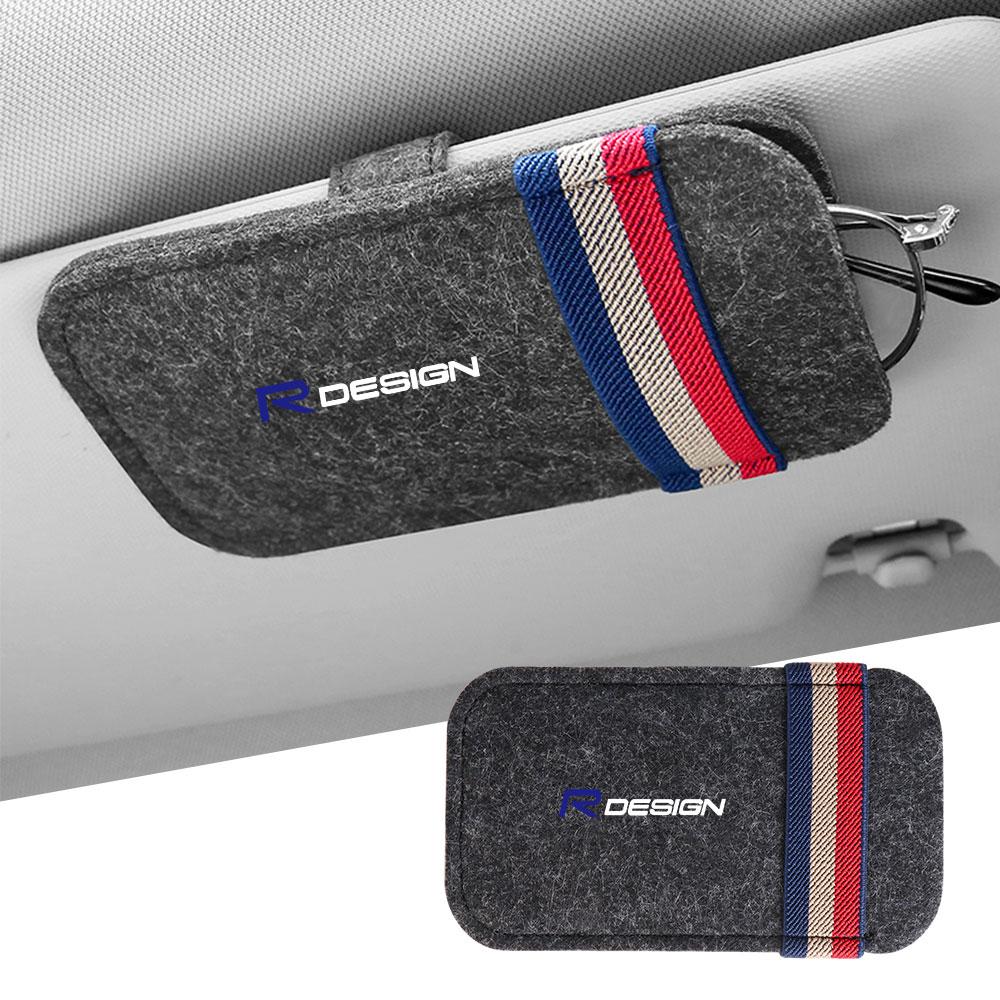 Für Volvo Rdesign V40 V50 S40 S90 XC90 S60 XC40 C40 S60 XC60 Auto Sonnenblende Brillenaufbewahrungstasche Sonnenbrillen-Organizer-Etui