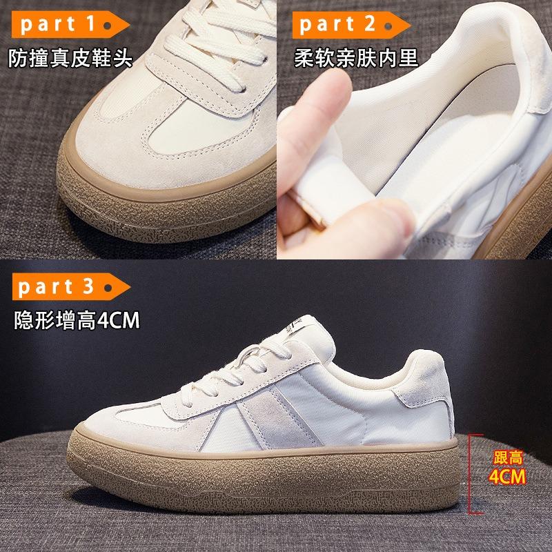 Leather color matching women's spring new sports and leisure shoes low-top student soft baseplate shoes women