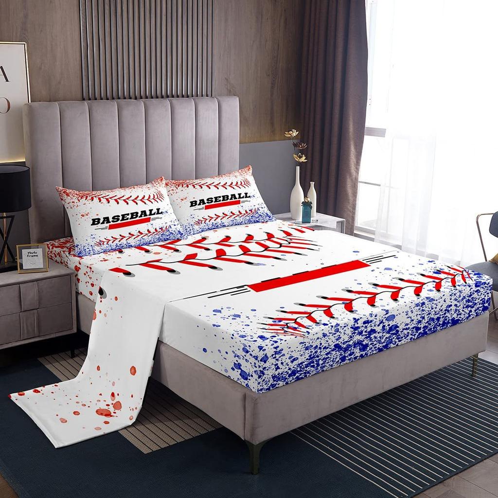Ball Sports Pattern Bed Hat Four-Piece Bedding Set Bedroom Dormitory Bedding Decoration