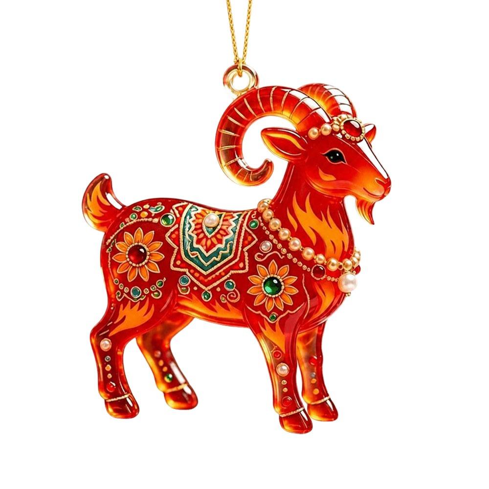 2D Flat Goat Pendant Shining Animal Hanging Decoration Zodiac Goat Souvenir  Shop Window Display