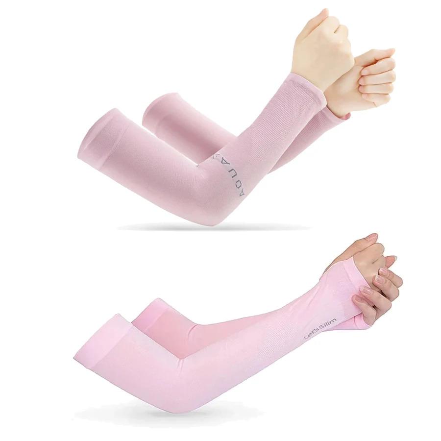 1/2pcs Summer Ice Silk Long Sleeves Anti-Sunburn Arm Cover Men Women Cuff New Cool Hand Sleeves Anti-UV Cycling Arm Sleeve
