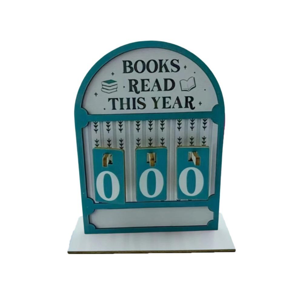 

Retro Reading Challenge Tracker Wooden Reading Book Recorder Bookshelf Ornament Bookworm Style F