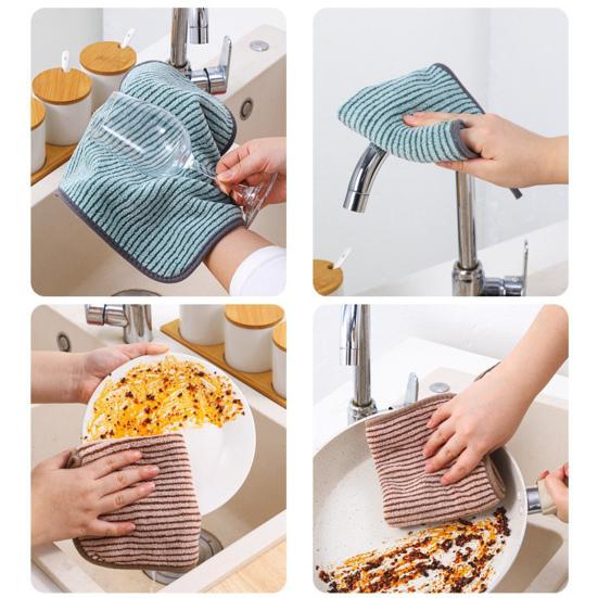 10/20Pcs Dishcloths Superfine Fiber Quick-drying Cleaning Towels Reusable Versatile Water Absorbent Dish Towels
