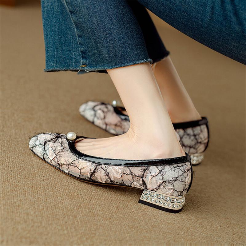 Fashion New Summer Women Pumps Shoes for Women Fashion Mixed Color Round Toe Casual Shoes Women Low Heel Ladies Shoes Zaptos Mujer