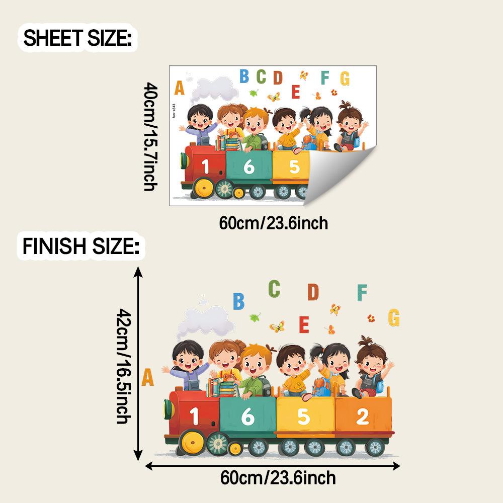 

Дети поют английские песни в поезде, спальне, гостиной и наклейки для украшения дома