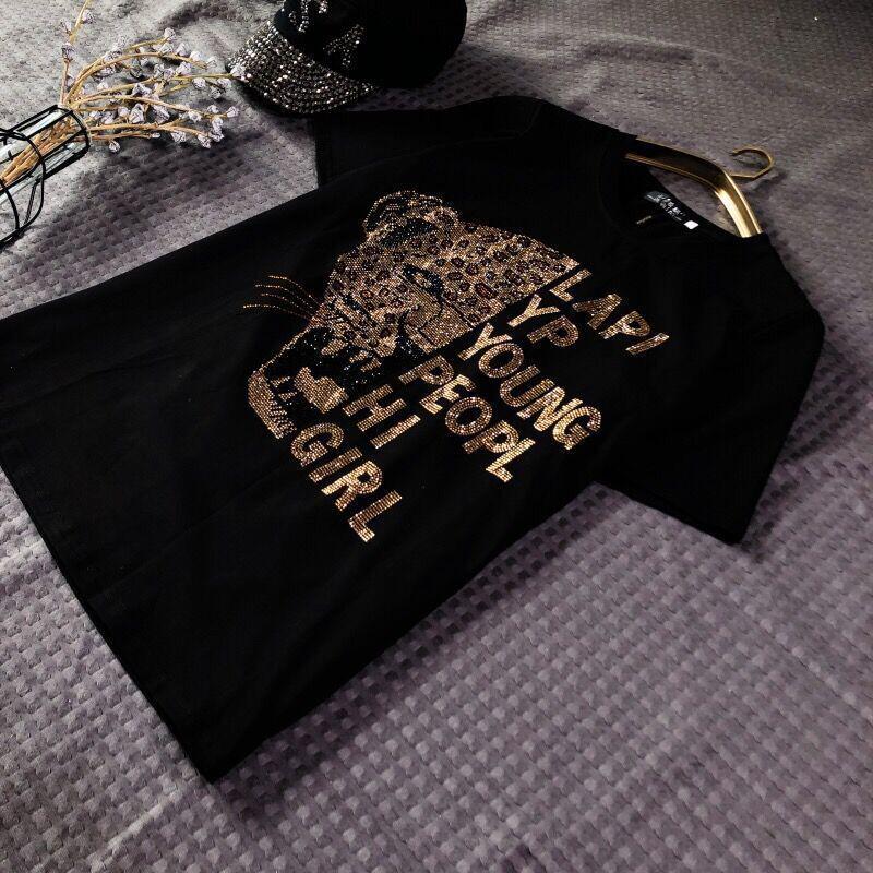 Retro Nische Übergröße Damen Sommer Zweiteiler mit kurzen Ärmeln und stilvollem Strass-Design