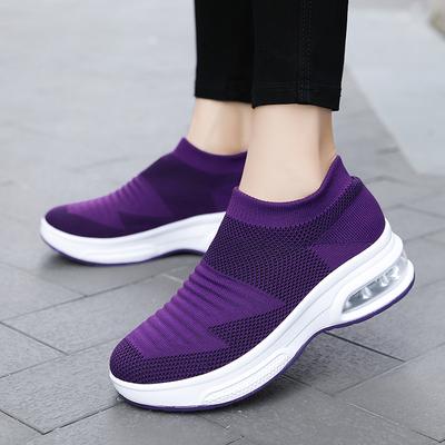 Kadın Spor Ayakkabıları Slip-On Ayakkabılar Kadın Platform Günlük Nefes Alabilen Çorap Ayakkabılar Hava Yastıklı Dış Mekan Kadın Vulkanize Ayakkabılar Yumuşak Yeni