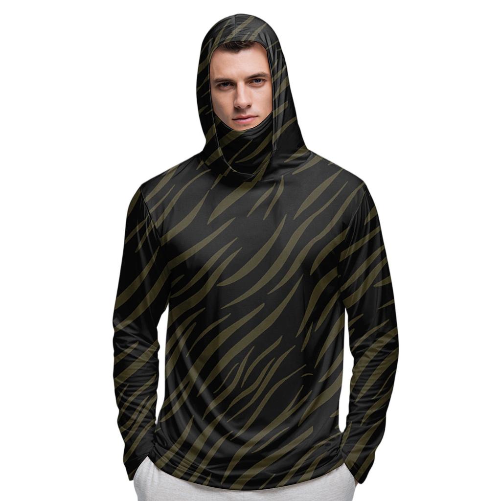 Men's Shirt With Mask Lightweight Long Sleeve Hooded Hiking Fishing Performance
