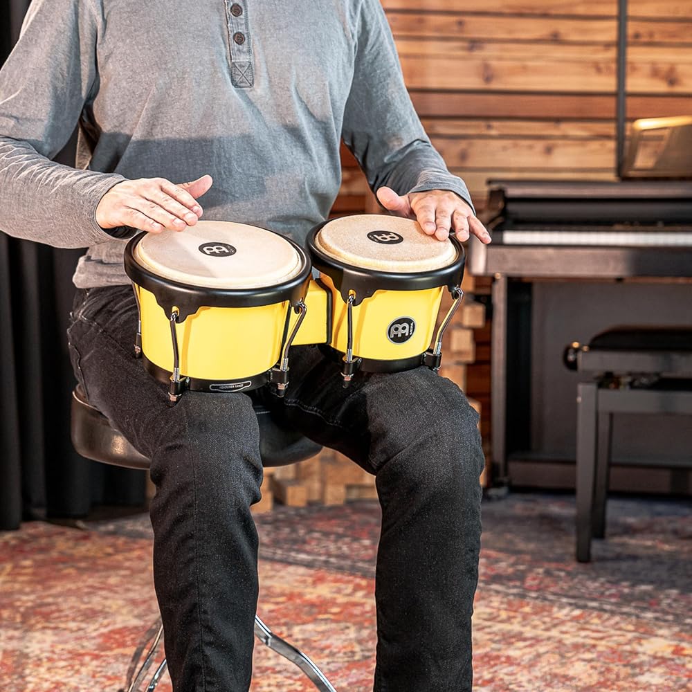 MEINL Percussion Bongos, Journey Series, Buffalo Head, Illuminating Yellow, HB50IY (Official Japanese Product)