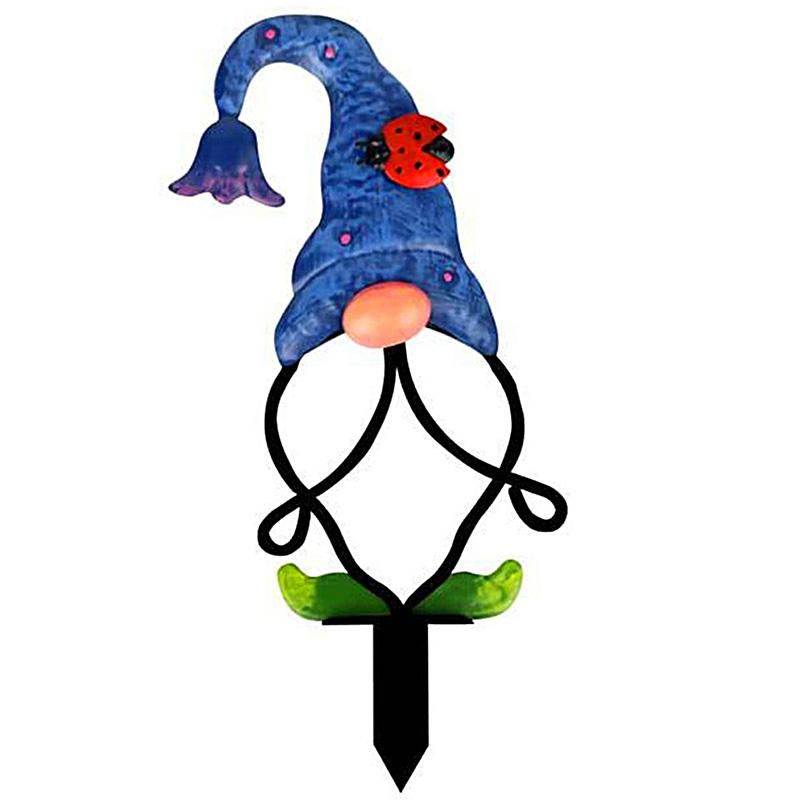 

Садовый декор Газонные колья Дворовый модуль Вставка для двора Металлический гном Гном Украшение Силуэты Эльф Скульптура синий