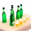 1Set 1/12 Dollhouse Miniature Resin Simulation Wine Bottle Model Mini Beer Drink Beverages Toy Decoration Dollhouse Accessorie