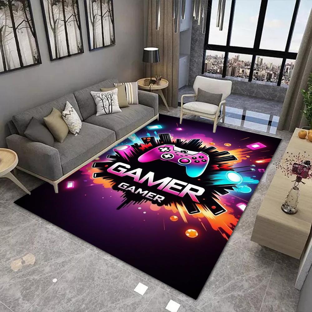 Alfombra de Diseño de Mando de Juego para Sala de Estar Decoración Moderna del Hogar Sofá Mesa de Té Alfombra Grande Lavable Alfombrilla de Suelo para Dormitorio Mesita de Noche