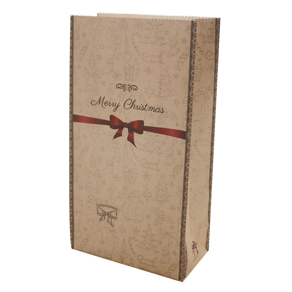 

4 шт. крафт-бумага ретро атмосфера милый конфетный выпечка рождественский подарочный бумажный пакет christmas bow