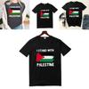 Free Palestine Men's Short Sleeve T-shirt With Round Neck Trendy Cartoon Print Polyester Fiber Teenage Style