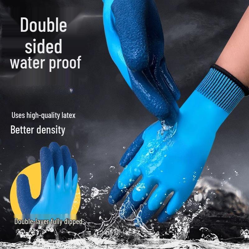 Waterproof, Puncture-Resistant Fish Handling Gloves - Perfect for Catching, Washing, and Slaughtering Seafood with Durable, Cut-Resistant Rubber.