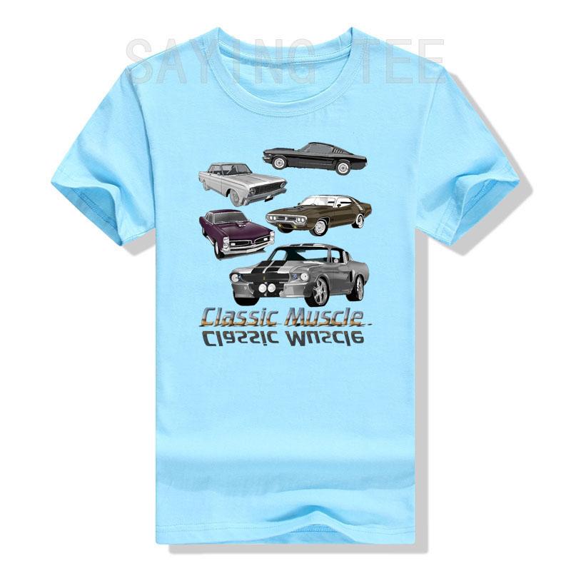 Classic American Muscle Cars Novelty TShirt Types of Difference Cars Graphic Tee Tops Funny Retro Style Vintage Outfits Gifts