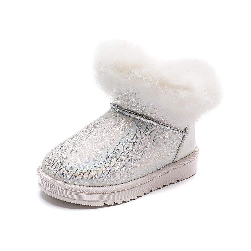 2025 Winter New Children's Snow Boots Girls Velvet Princess Short Boots Girls Warm Baby Cotton Shoes Girls Shoes
