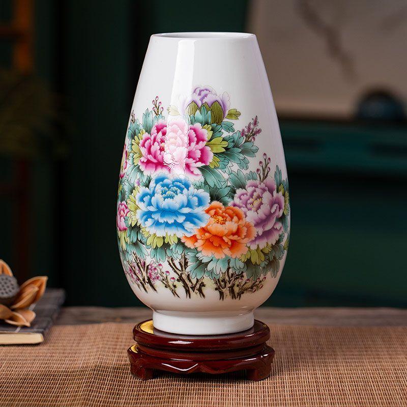 Chinese Jingdezhen Ceramic Vase Flower Arrangement Decoration Items Home Room Furnishing Accessories Cafe Office Ornaments Art