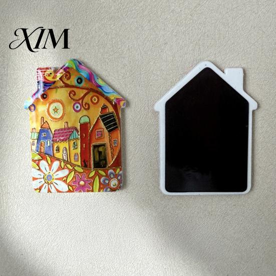 Whiteboard Magnets Vintage House Refrigerator Magnet, Colorful Fairy Tale Town Magnet Fridge Magnetic Kitchen Decoration Accessories
