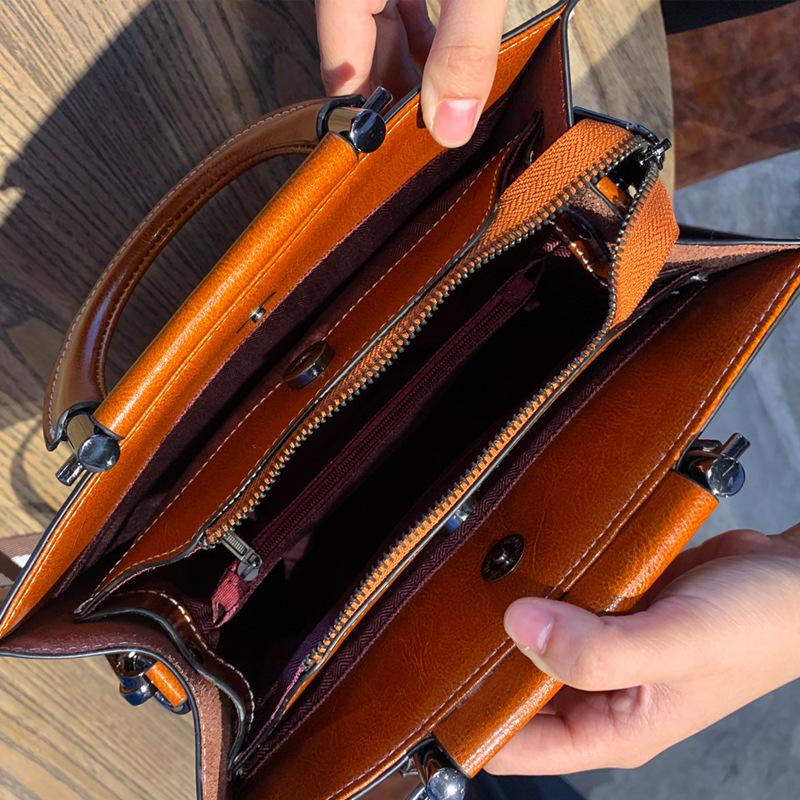 Bolsos de cuero auténtico para mujer, bolso de mano de lujo con cremallera, bolsos de mano de piel de vaca, bolso bandolera de diseñador