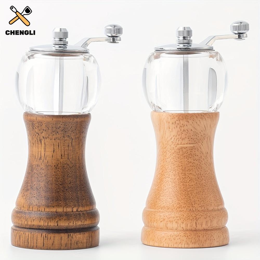 

2 Ручная мельница для перца из светлого/темного каучукового дерева, Роскошный набор, Керамический жернов, Многоразовая бутылка для специй, Кухня, Ресторан, Дом, Мельница для морской соли Large 2-piece set Pepper grind
