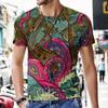 Illustrazione artistica dei tarocchi Motivo T-shirt da uomo stampata in 3D Moda casual Cool Street Harajuku Personalità Camicia stile 3D