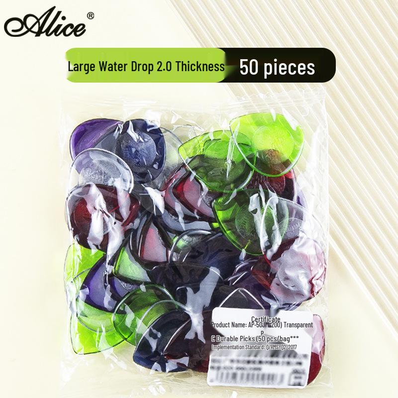 Alice Transparent Water Drop Bass Guitar Pick - Optional Thickness: 1.0mm, 2.0mm, 3.0mm