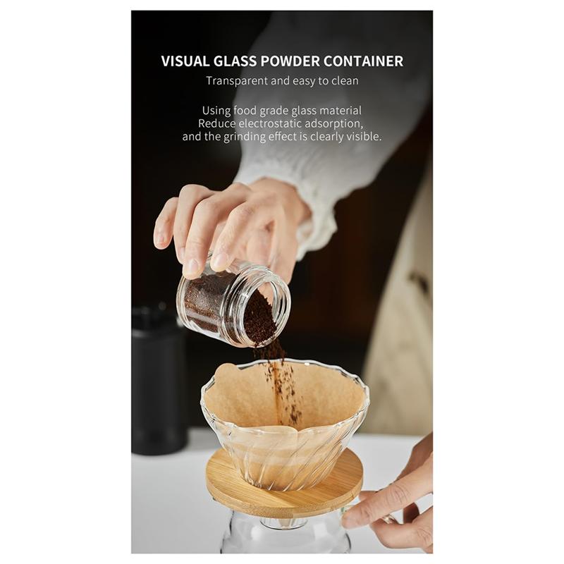 

A84E-External Adjustable Manual Coffee Grinder With Contemporary Cone Grinder 40 Level Adjustment чорний