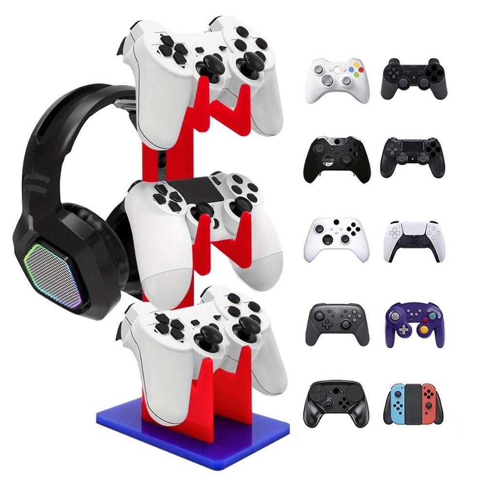 Universeller 3-Schicht-Controller-Halter Acryl Multifunktionaler Kopfhörerhalter Langlebig für PS5/PS4/PS3/PS2/Switch Pro/Xbox