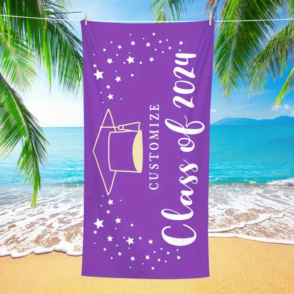 Personalized Beach Towel Custom Name/Logo Oversized Microfiber Towel Summer Party Gift for Beach Swimming Bath Sports