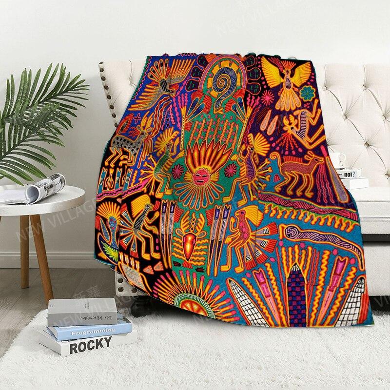 Bohemian-Stil digital bedruckte Polyester Schlafzimmer Samt Flanell Decke Vlies weiche Sofadecken für Betten