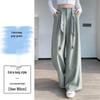 Women's 2026 Spring/Summer High-Waisted Wide-Leg Suit Pants with Woven Belt
