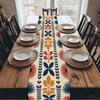 Retro Floral Pattern Table Runner, Dining Table Decor, Long Tablecloth, Rustic Style Tea Table Runner