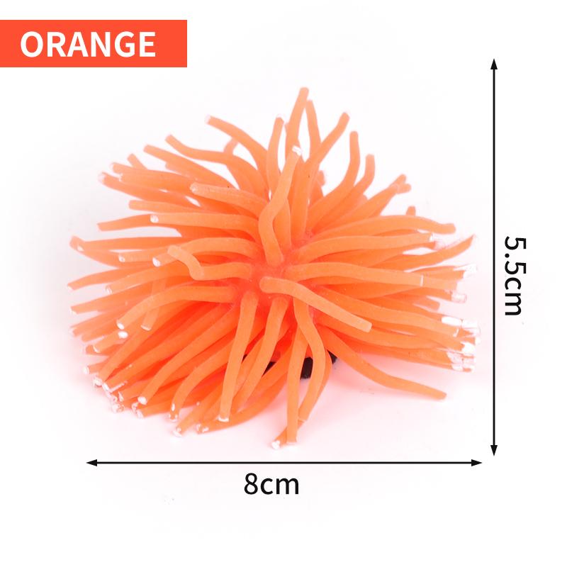 Aquarium Silicone Simulation Sea Anemone Sea Urchin Color Artificial Coral Plant Fish Tank Ornament Decoration Accessory