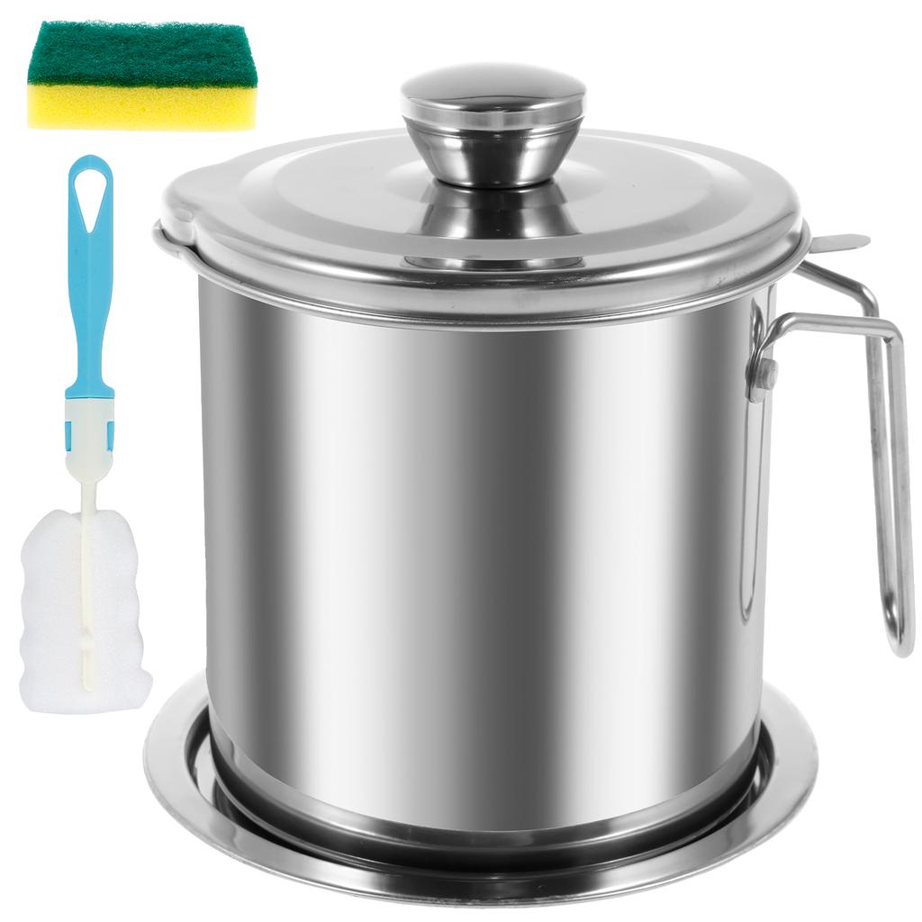 1.5/1.8/2 L Oil Dispenser Large Capacity Oil Filter Pot stainless steel Oils Strainer Pot with Strainer for Kitchen Accessories