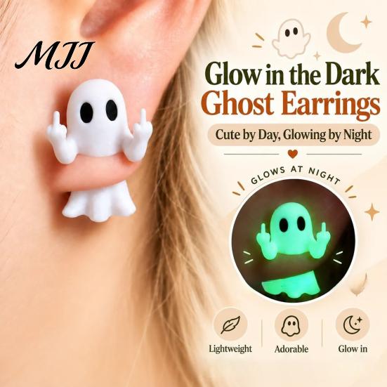 Halloween Costume Jewelry 1 Pair Earrings for Women, Glow in The Dark Ghost Creative Holiday Accessories Earrings, Cute Spooky Gifts Party,