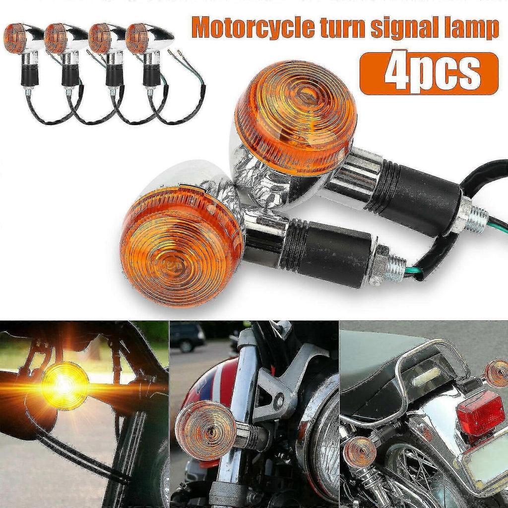 4 Stück Motorradblinker Gelbe Lichter LED-Anzeiger Kompatibel Harley Yamaha Suzuki - JA