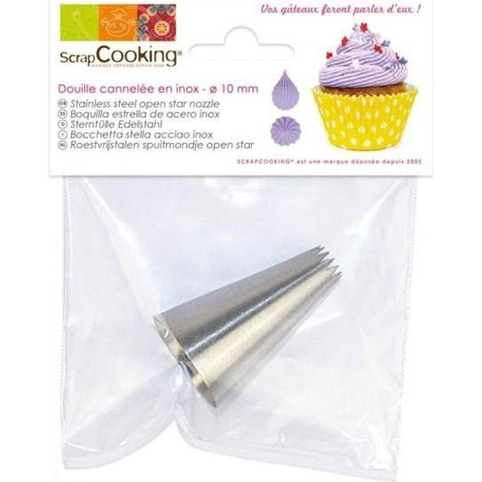 Douille pâtisserie inox - SCRAPCOOKING - Cannelée - Ø1 cm - H5 cm - Accessoire de pâtisserie