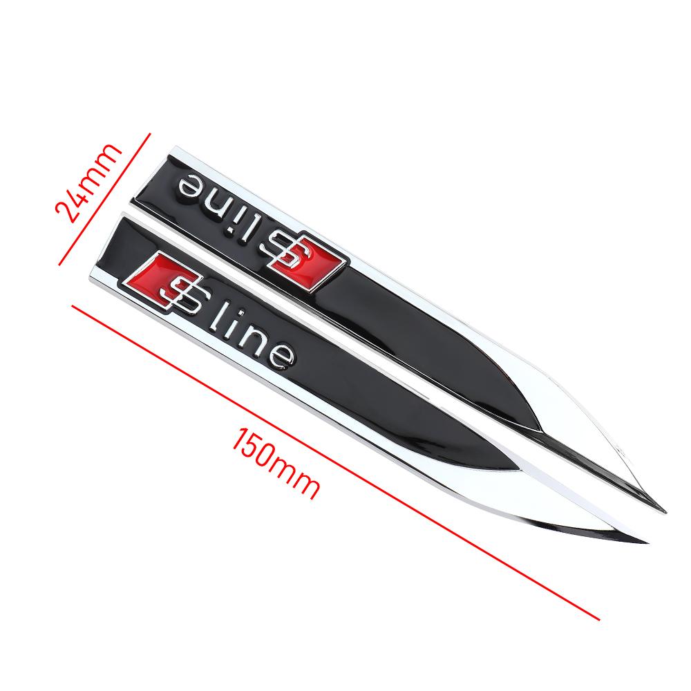 Car Side Fender Knife Stickers Emblem Badge Decals Trim Styling Logo For F2 Sline Q2 Q3 Q5 Q7 A1 A3 A5 A7 RS5 Quattro C5 C6 C7