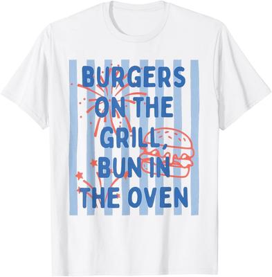 Burgers On The Grill Bun In The Oven Announcement T-Shirt Unisex T-Shirt