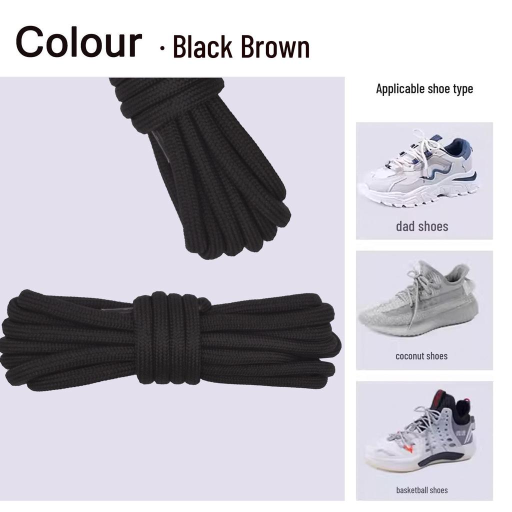 Unisex Martin Boots Shoelaces: Round, Thick Style In Grey, Black, or White for Casual and Dad Shoes.