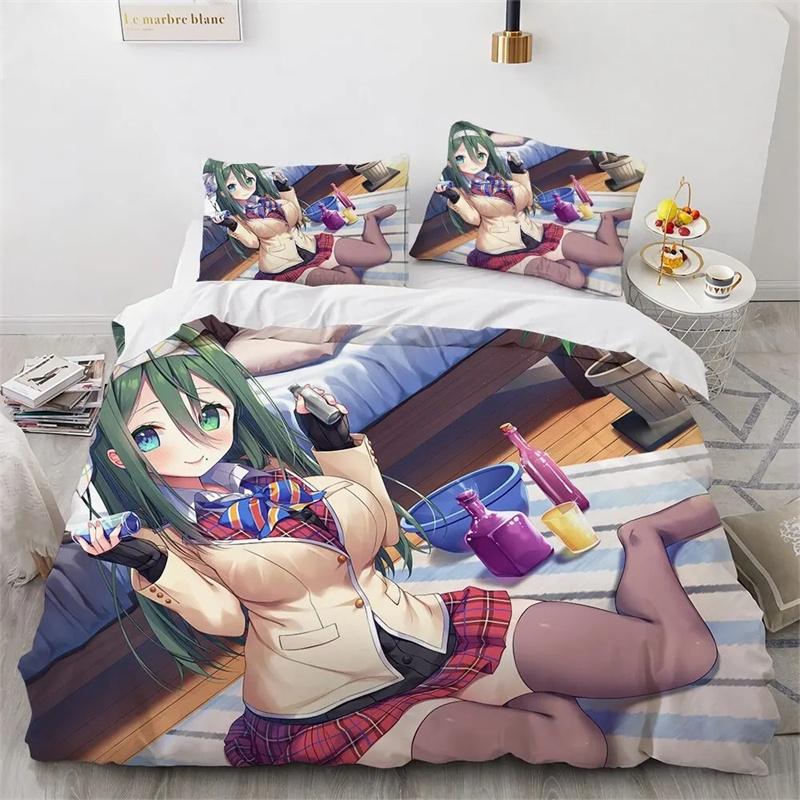 

3D-принт Kawaii Anime sexy Girl Комплект постельного белья для мальчиков и девочек Twin Queen King Size Пододеяльник Наволочка Кровать для мальчиков Подростков Взрослых 2/3 шт. 135X200cm