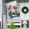Welcome Christmas Double-Sided Garden Flag , Red Bishop & Holly Berry Design, Durable Polyester, Perfect for Outdoor and Yard Decor