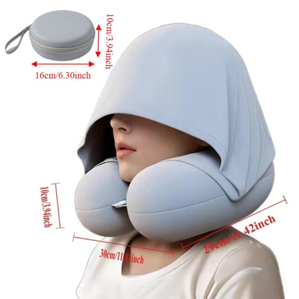 Slow Rebound U-Shaped Neck Pillow Foldable Design Ice Silk Neck Rest Cushion Long Flights