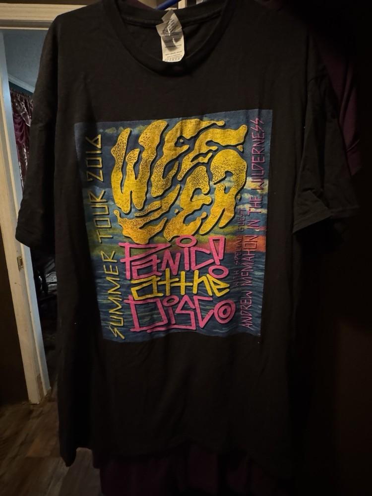 Vintage Weezer And Panic At The Disco Shirt Double sided remake Full size PA8648 S