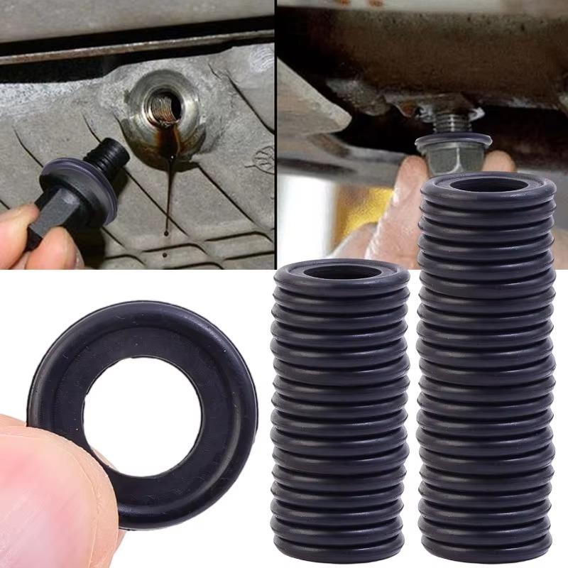 Car Sealing Oil Drain Plug Gasket Washer Replacement M 12/M14 Rubber Engine Oil Drain Plug Gaskets Auto Accessories