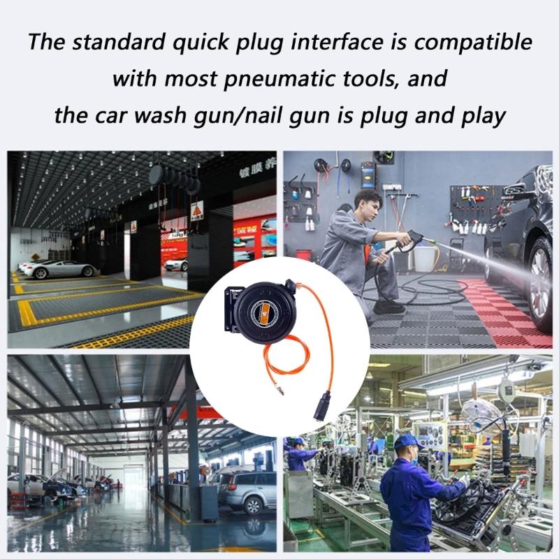 Automatischer einziehbarer staubdichter Mini-Luftschlauchaufroller für Hochdruckanwendungen in Kfz-Werkstätten