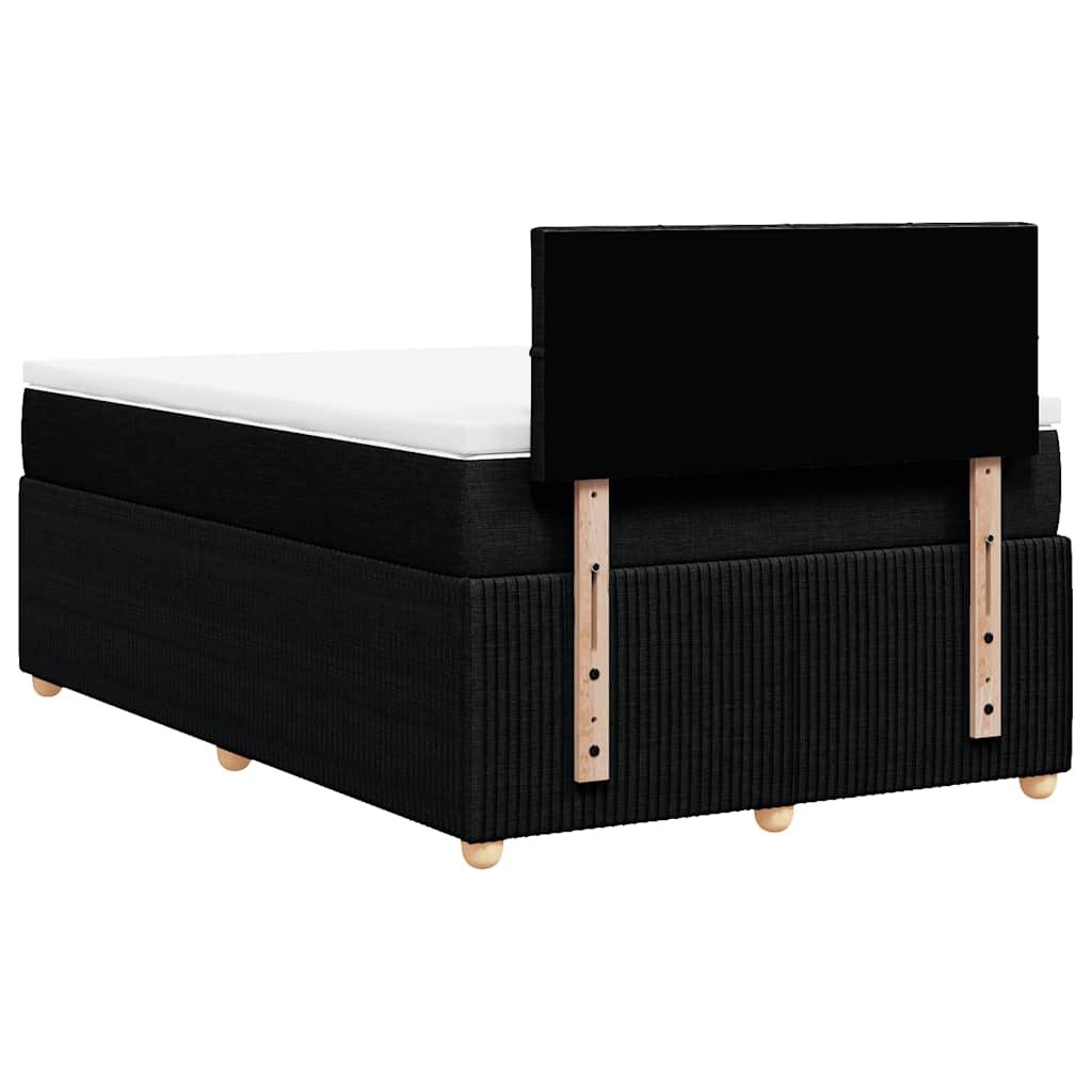 Vidaxl Continental Bed With Mattress, Black, 120X190 Cm, Fabric