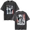 Horror Anime Tomie Junji Ito Vintage Washed Graphic T Shirts Men Women Aesthetic Fashion Cotton Short Sleeve T-shirt Streetwear